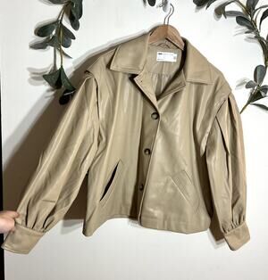 ASOS Tan Faux Leather Jacket LAST CALL